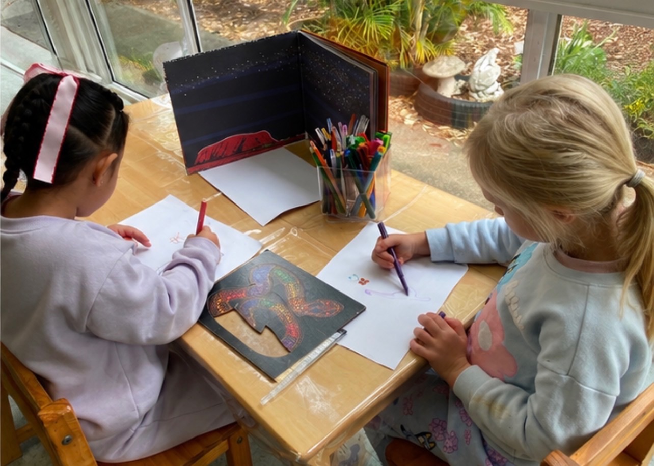 Children drawing and developing early learning skills at Lakeview Preschool
